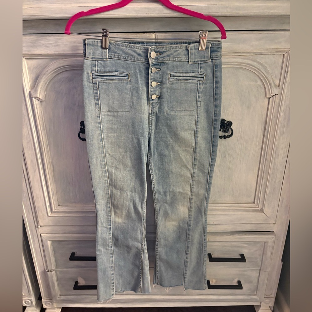 Chelsea‎ 28 Light Wash Button Fly Trouser Jeans Y2K Stretch Classic